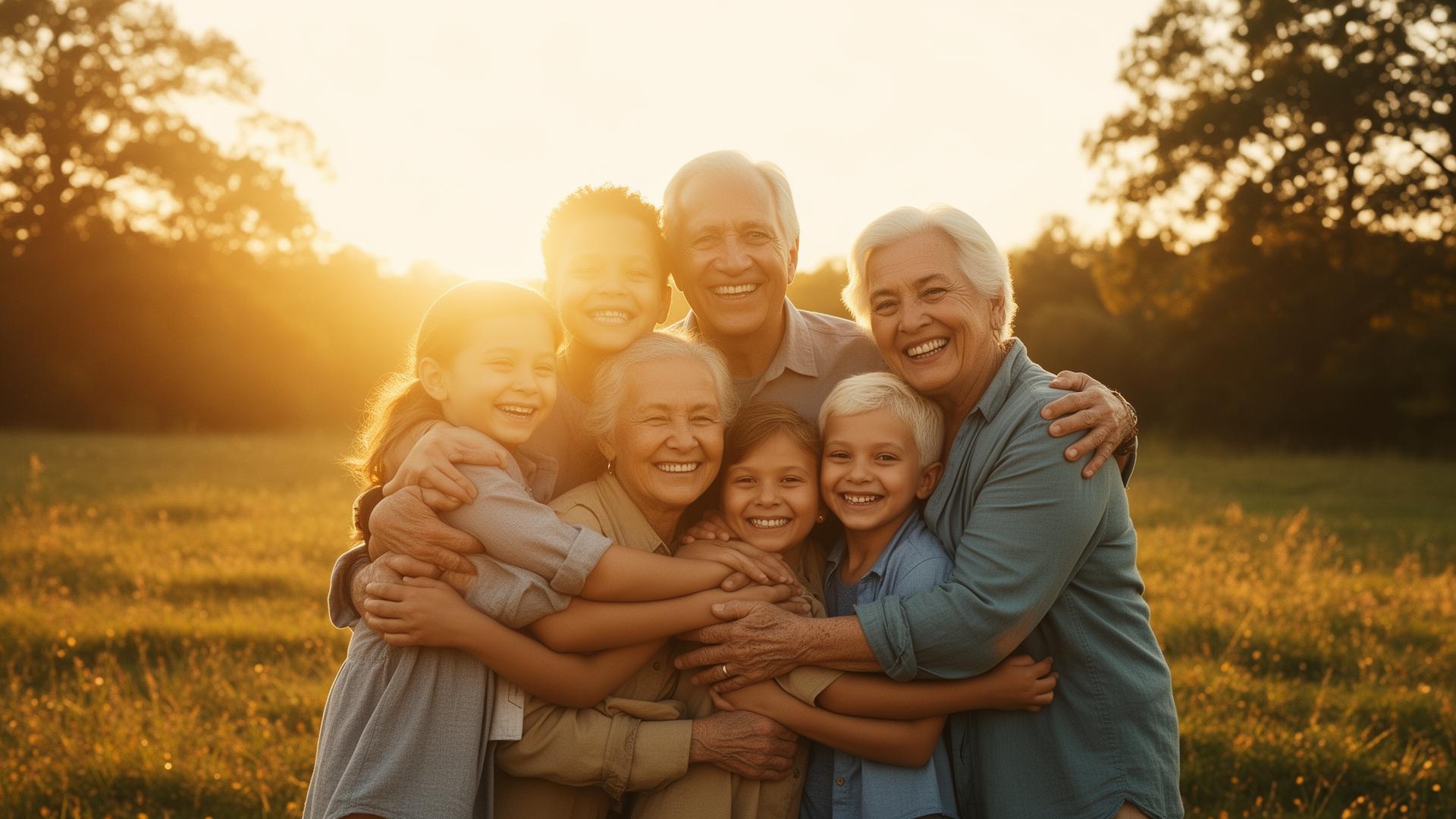 Family celebrating